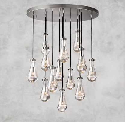 36" / Nickle Rain Round Chandelier 18", 36", 47", 60"