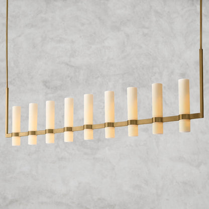 Ravelle Linear Milk Glass Chandelier 59", 71"