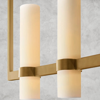 Ravelle Linear Milk Glass Chandelier 59", 71"