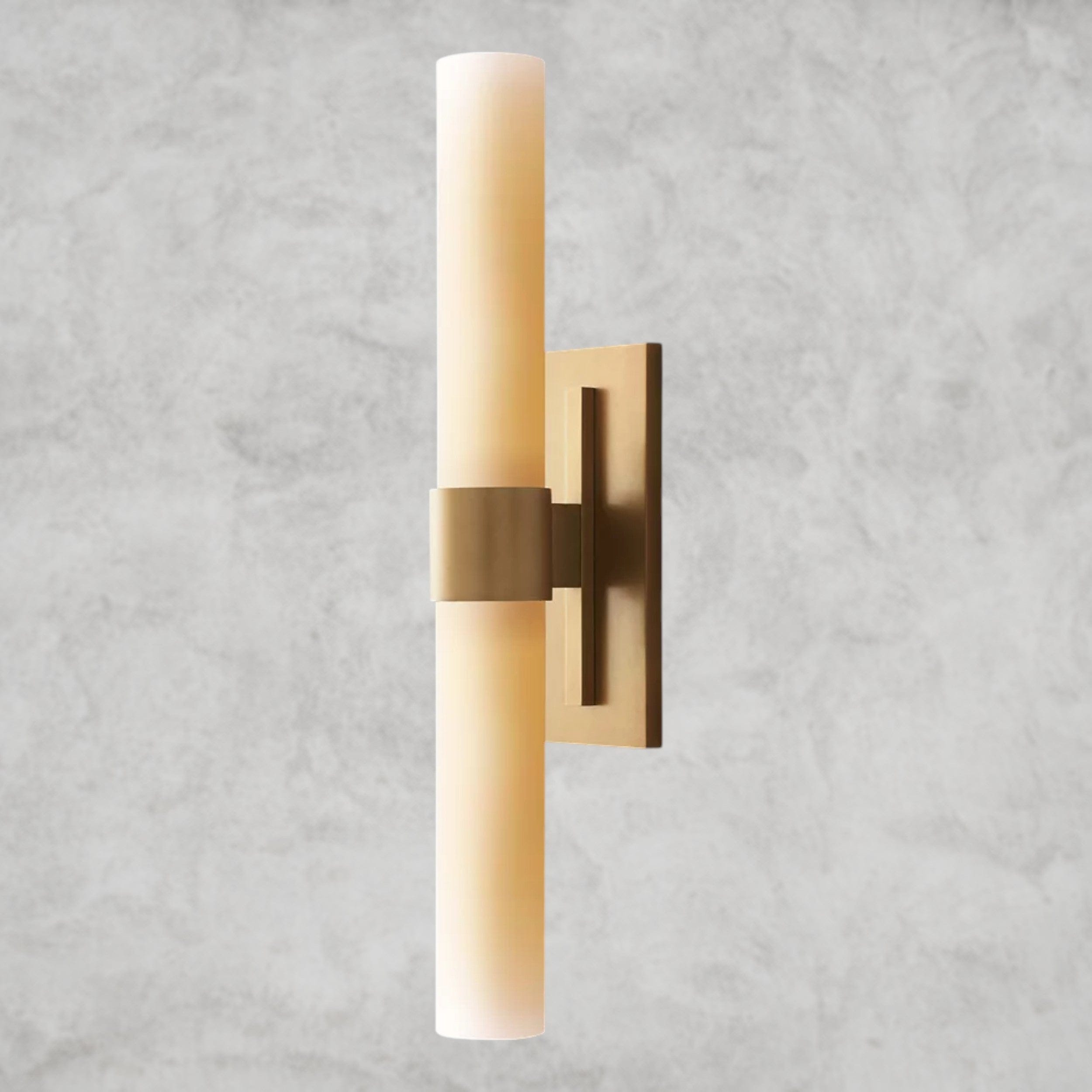 Brass Ravelle Milk Glass Linear Sconce