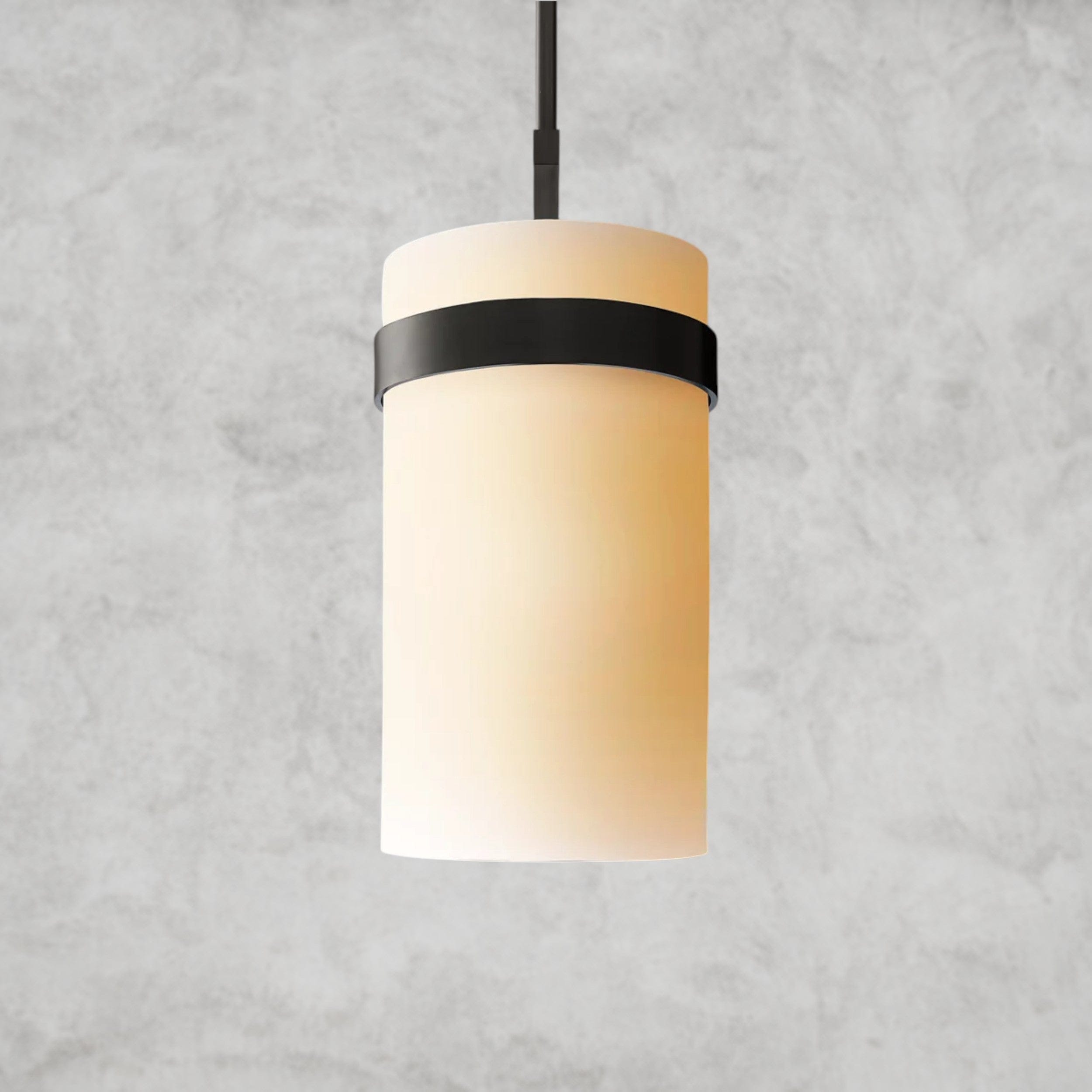 8" / Bronze Ravelle Milk Glass Pendant 5", 8", 10", 12"