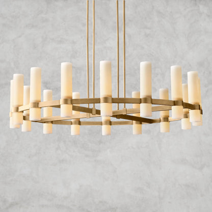 Ravelle Round Milk Glass Chandelier 36", 48", 60"
