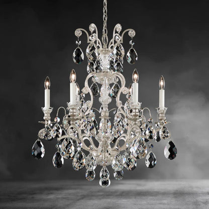 Antique Silver / Clear Heritage Crystal Renaissance Chandelier 23"