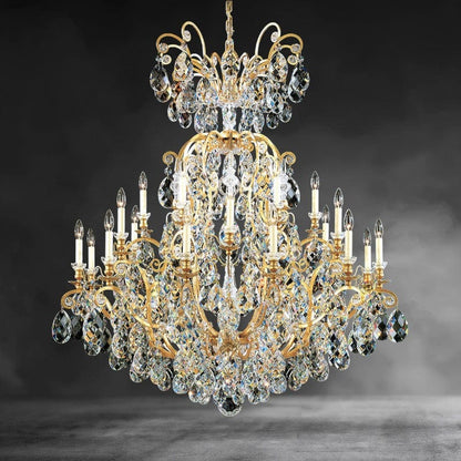 Heirloom Gold / Clear Heritage Crystal Renaissance Chandelier 45"