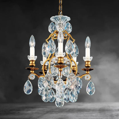 Heirloom Gold / Clear Heritage Crystal Renaissance Crystal Chandelier 14"
