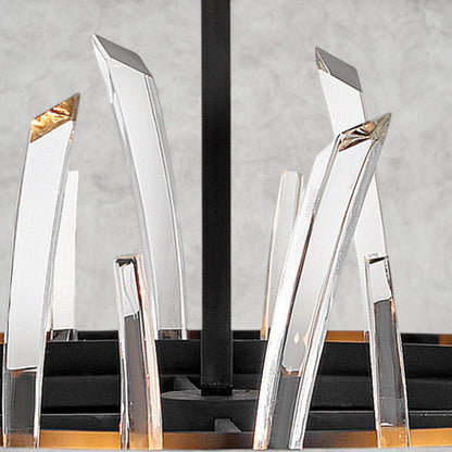 Revel 8 - Light Unique Wagon Wheel Chandelier with Crystal Accents