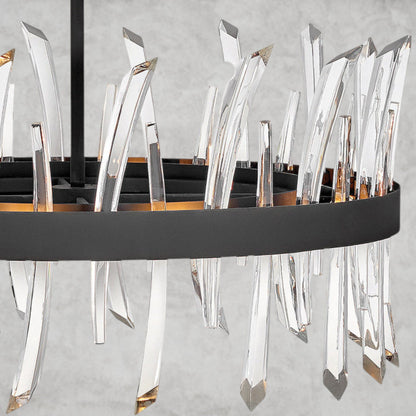 Revel 8 - Light Unique Wagon Wheel Chandelier with Crystal Accents