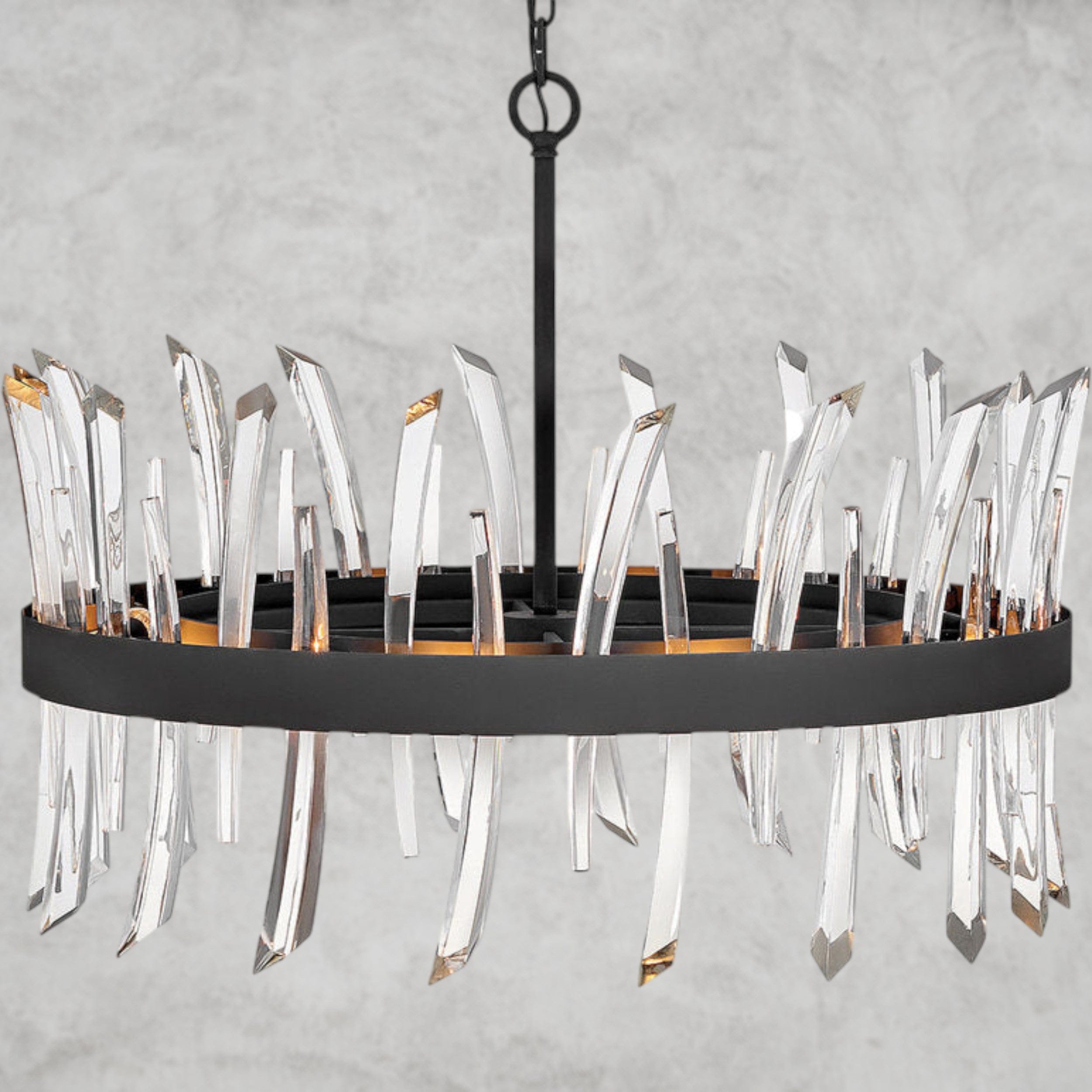 Revel 8 - Light Unique Wagon Wheel Chandelier with Crystal Accents