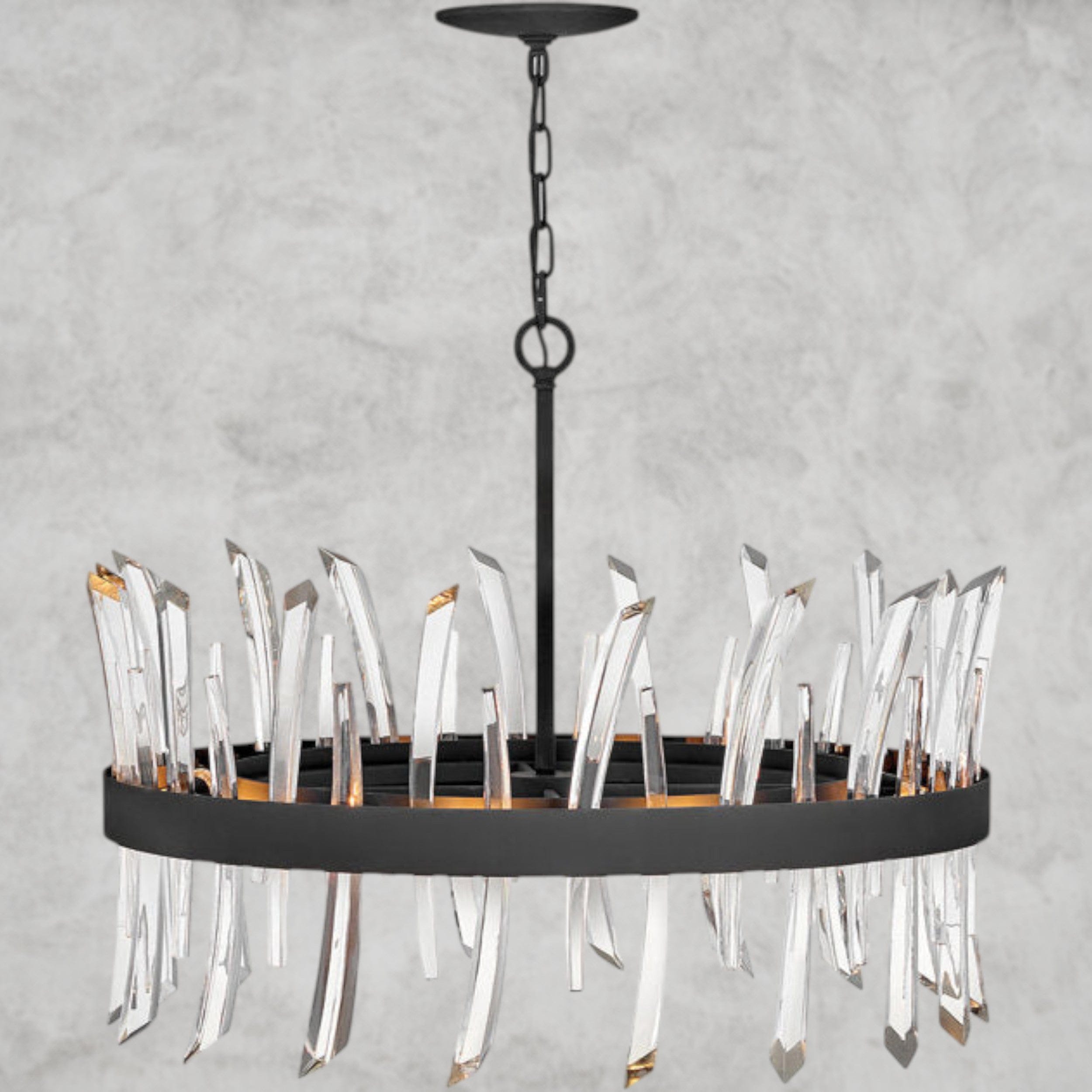 Revel 8 - Light Unique Wagon Wheel Chandelier with Crystal Accents