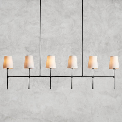 6 Light / Bronze Rhodes Linear Chandelier