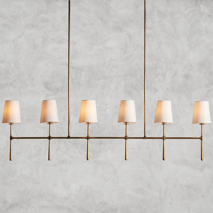 6 Light / Brass Rhodes Linear Chandelier