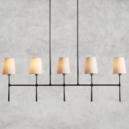5 Light / Bronze Rhodes Linear Chandelier