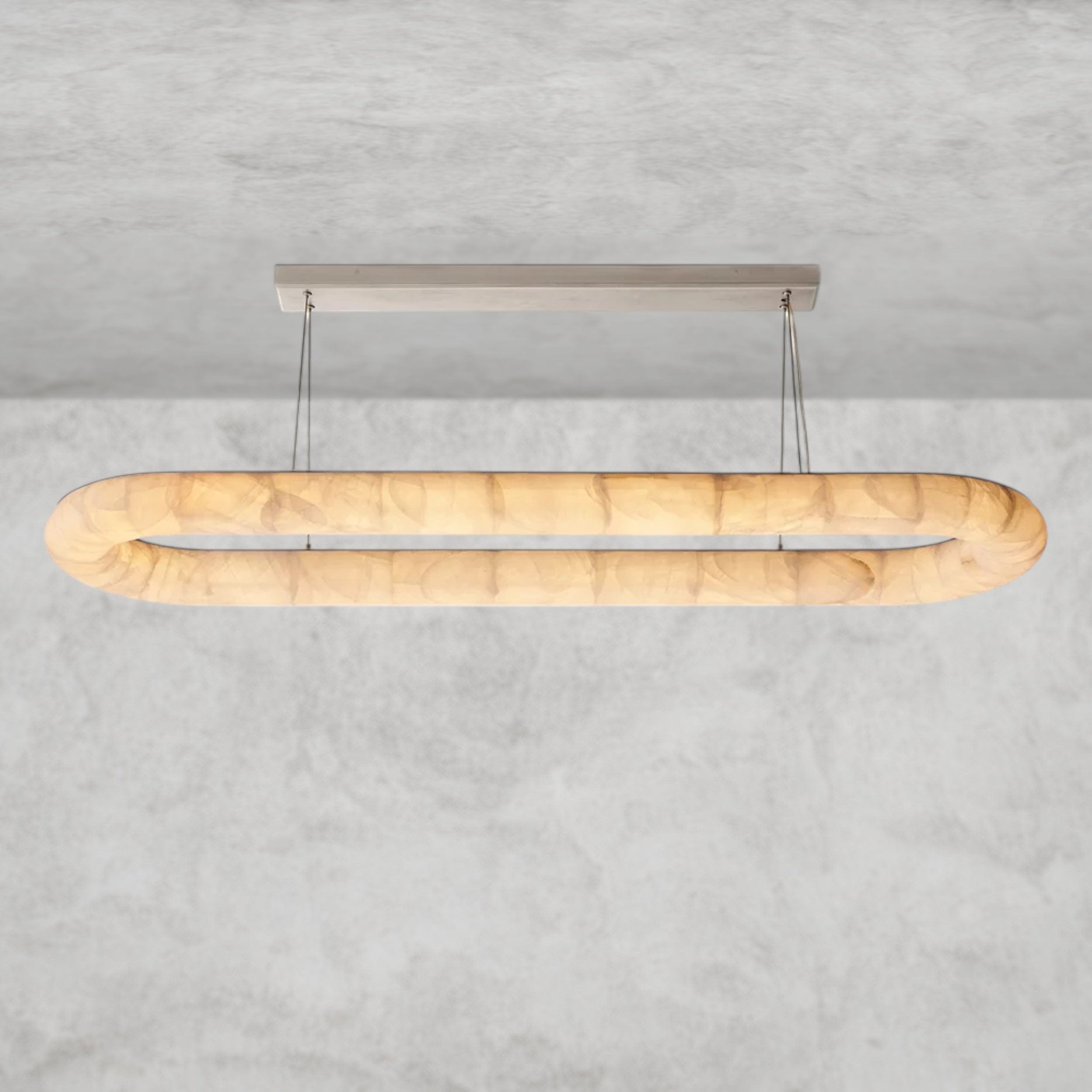 74" / Nickle Rivage Lisse Oval Chandelier 57", 74"