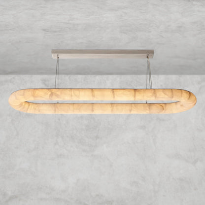 74" / Nickle Rivage Lisse Oval Chandelier 57", 74"