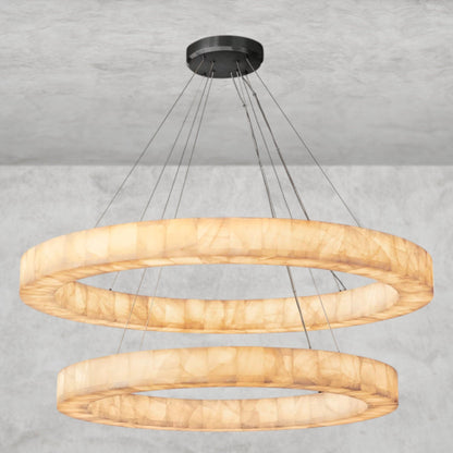 Bronze Rivage Lueur Two-Tier Round Chandelier 60"