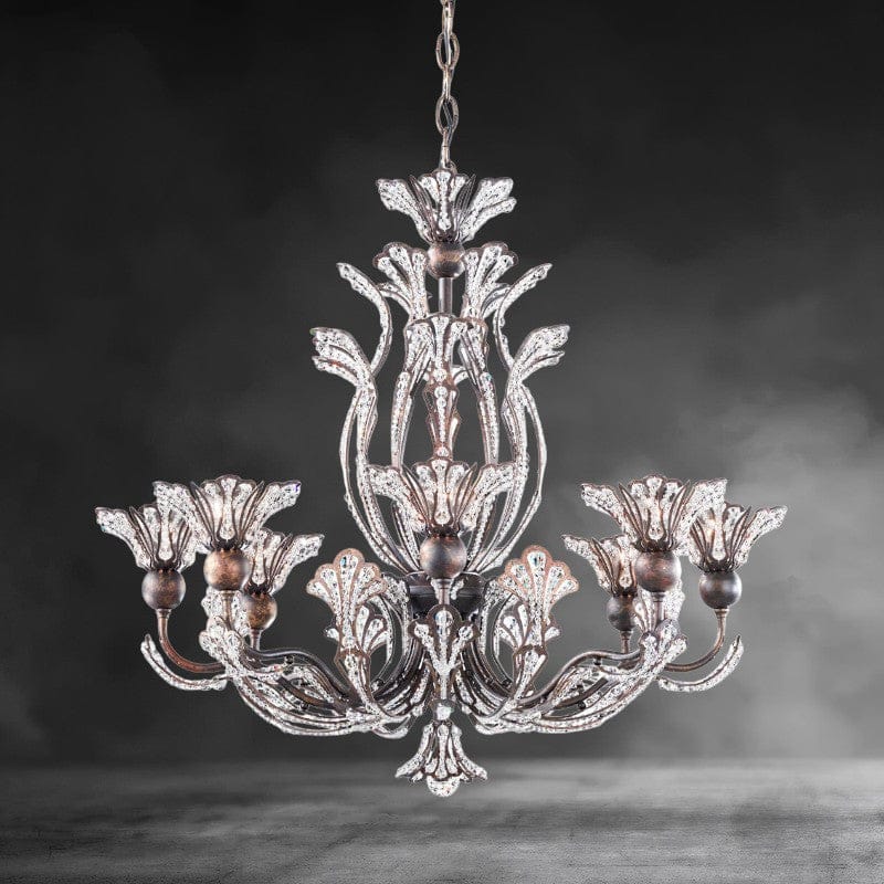 Heirloom Bronze / Clear Radiance Rivendell 8 Light Crystal Chandelier 26"
