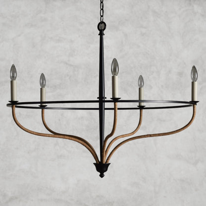 Rosalind Rattan Chandelier in Black