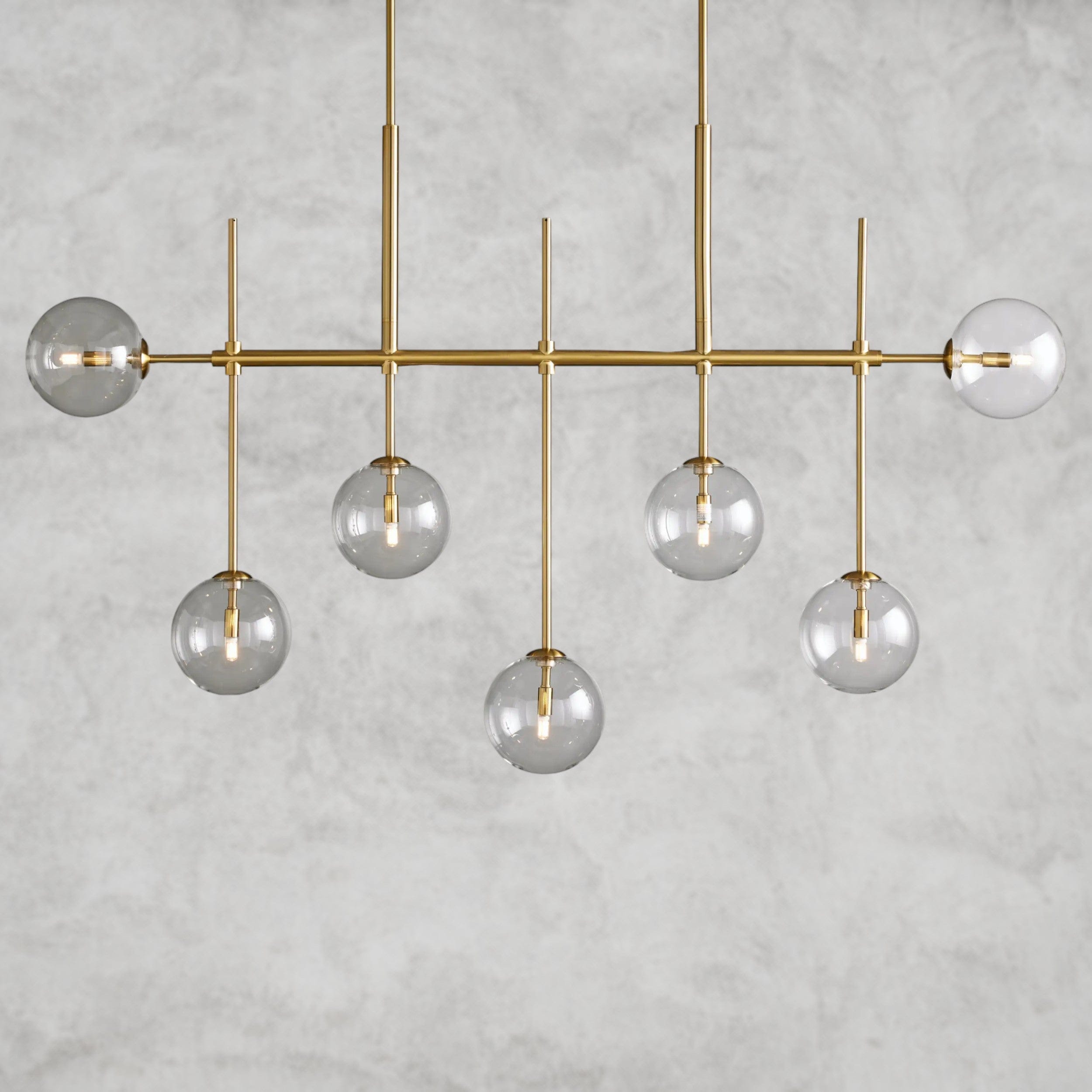 60" / Brass Roscoe Linear Chandelier 60“, 72”