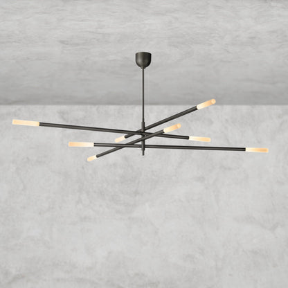 80" / Bronze Rousseau 8-Light Mobile Etched Rod Chandelier 65", 80"