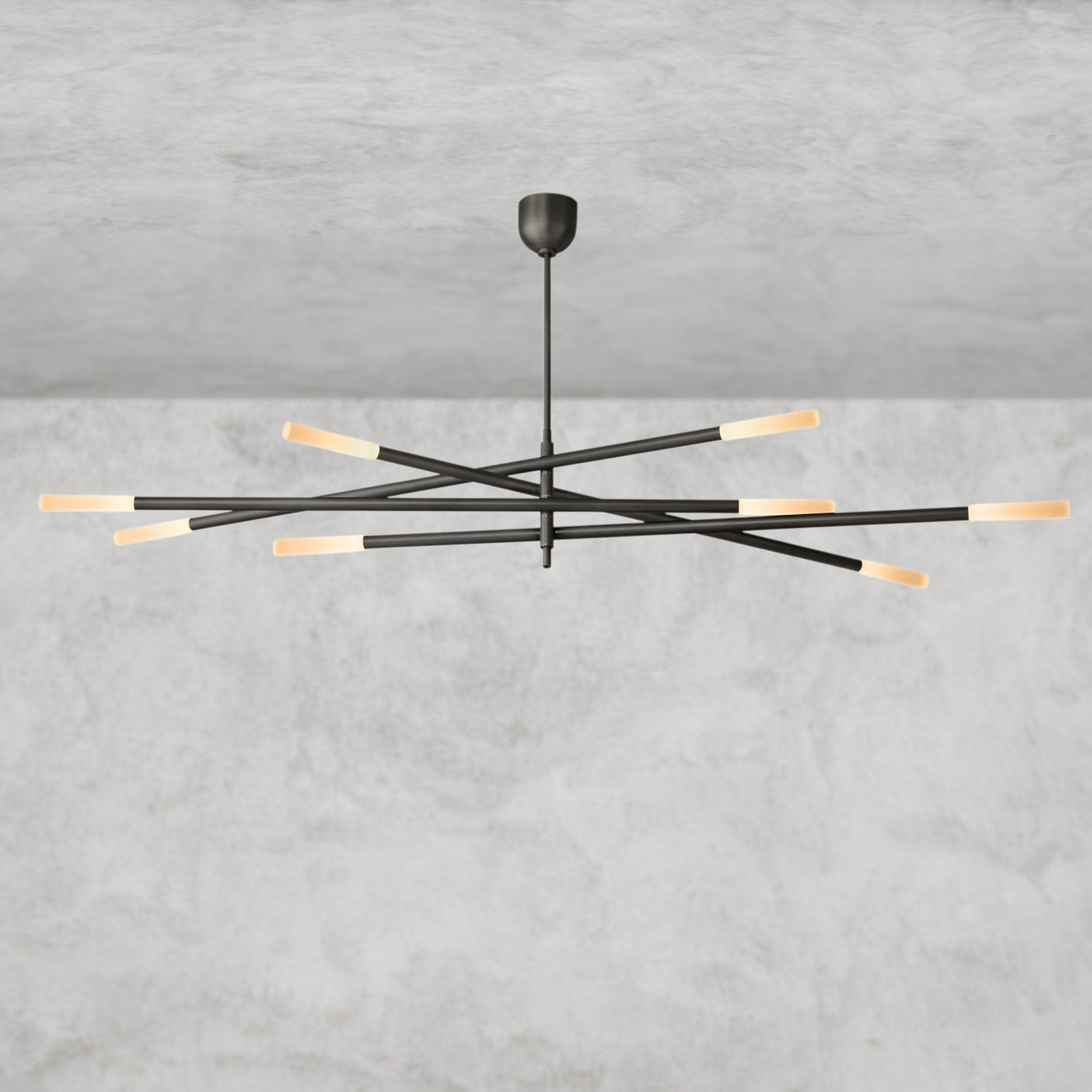 65" / Bronze Rousseau 8-Light Mobile Etched Rod Chandelier 65", 80"