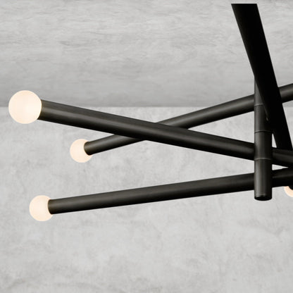 Rousseau 8-Light Mobile Etched Rod Chandelier 65", 80"