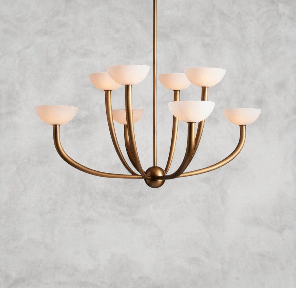 42" / Brass Saguaro Alabaster Chandelier 22", 42"