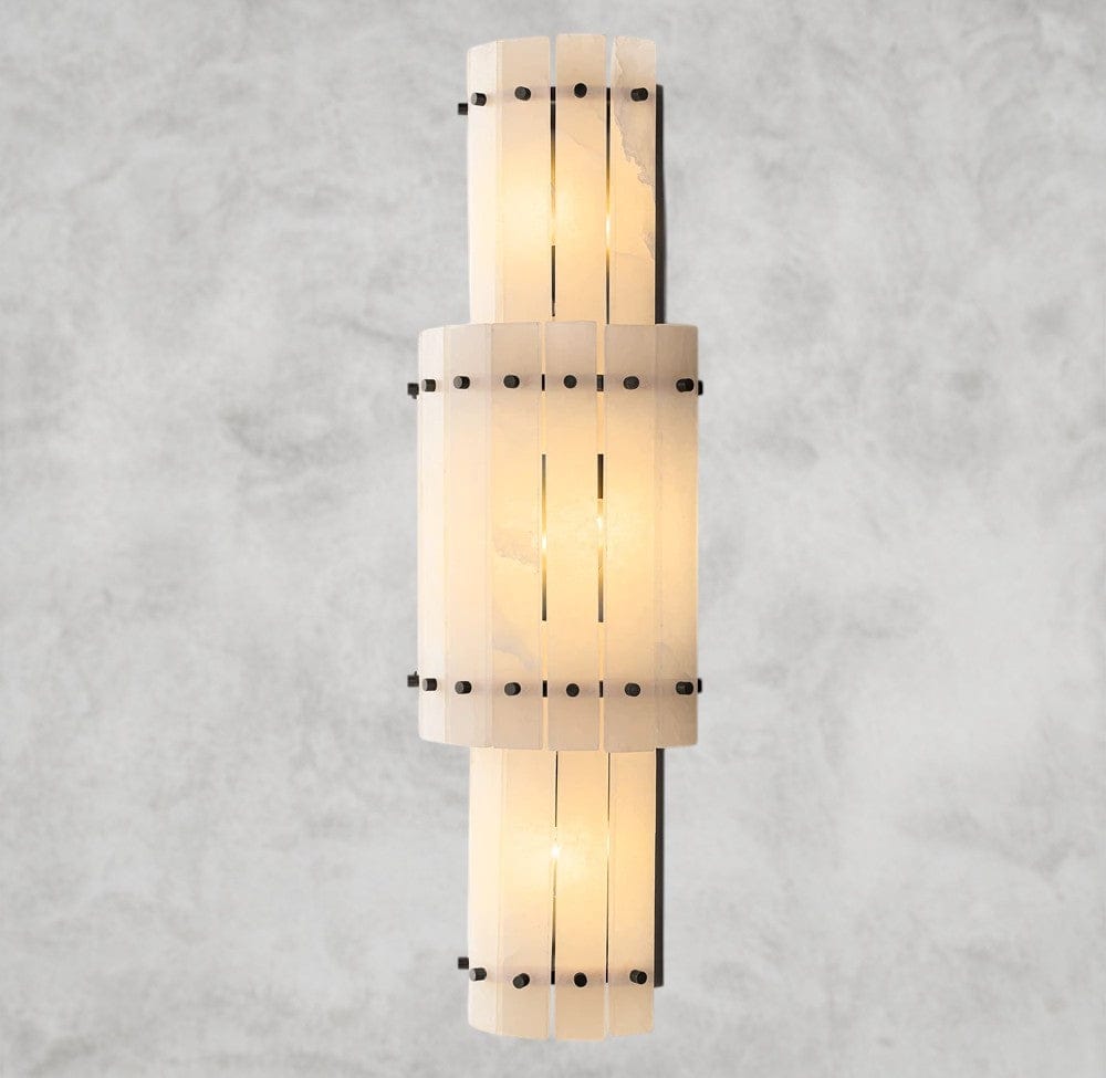 Bronze San Marco Alabaster Grand Round Sconce