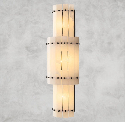 Bronze San Marco Alabaster Grand Round Sconce