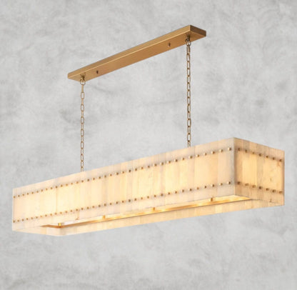 San Marco Alabaster Linear Chandelier 54", 72"
