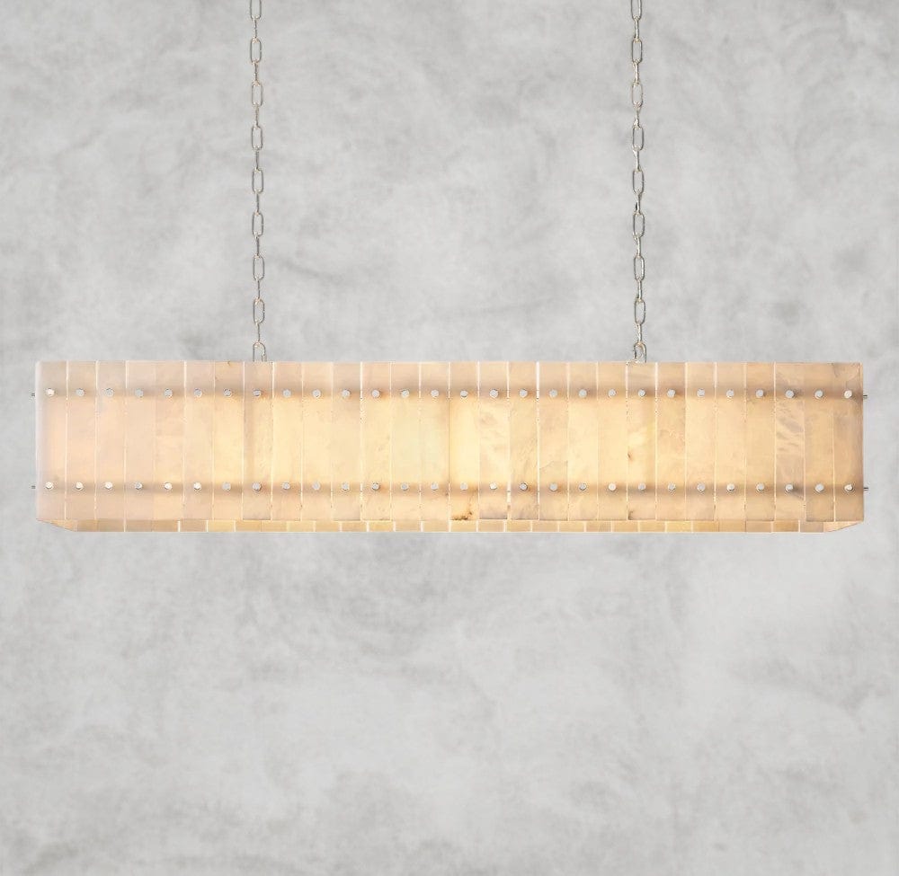 54" / Nickle San Marco Alabaster Linear Chandelier 54", 72"
