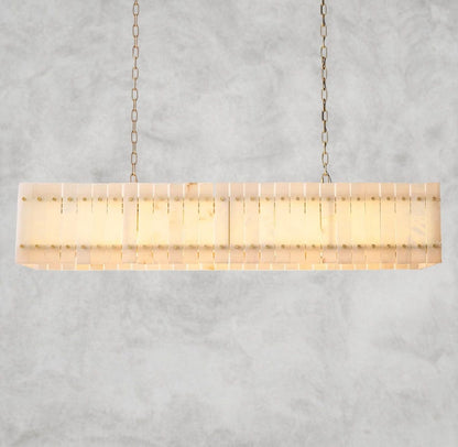 54" / Brass San Marco Alabaster Linear Chandelier 54", 72"