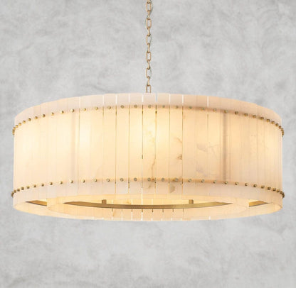 48" / Brass San Marco Alabaster Round Chandelier 22", 37", 48", 60"