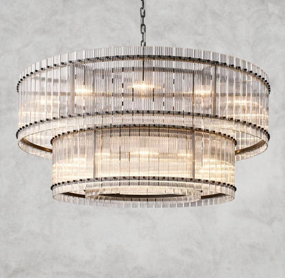 60" / Bronze San Marco Two-Tier Round Chandelier 22", 37", 48", 60"