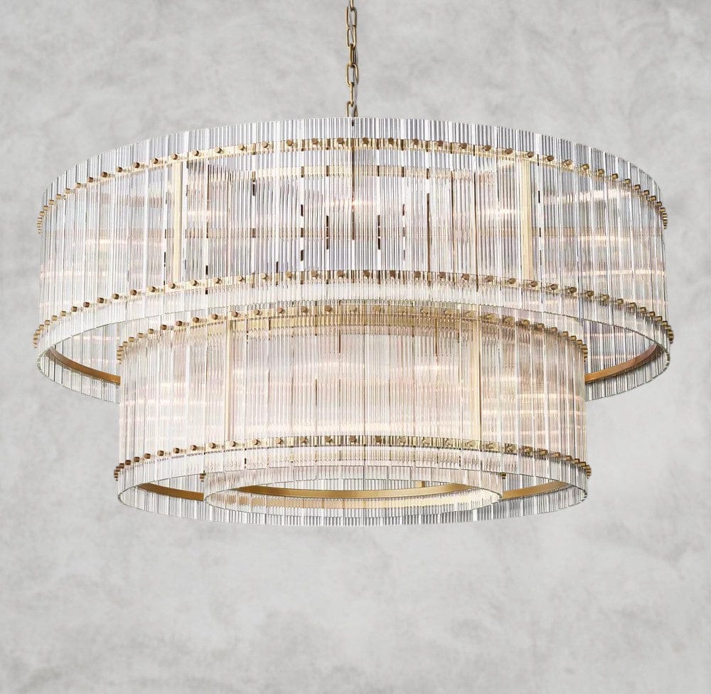 60" / Brass San Marco Two-Tier Round Chandelier 22", 37", 48", 60"