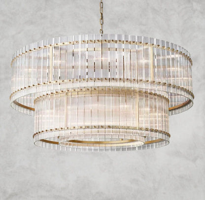 60" / Brass San Marco Two-Tier Round Chandelier 22", 37", 48", 60"