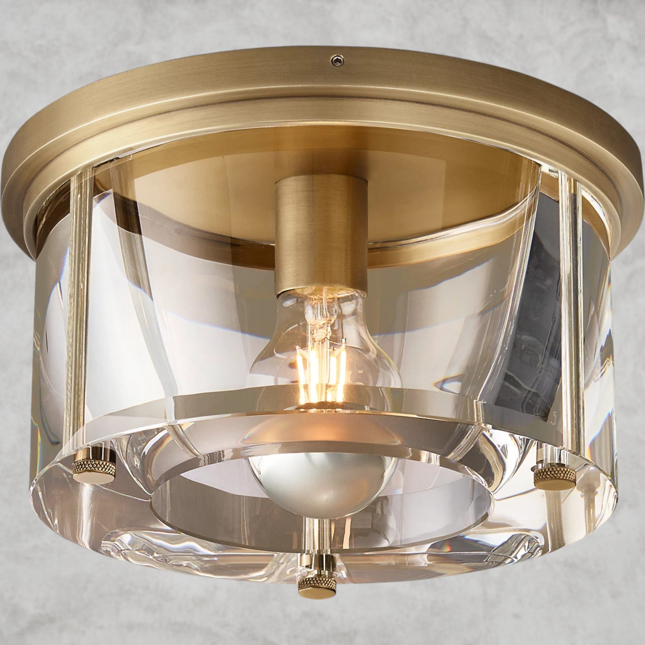 12" / Brass Savile Round Flushmount 10", 12", 14"