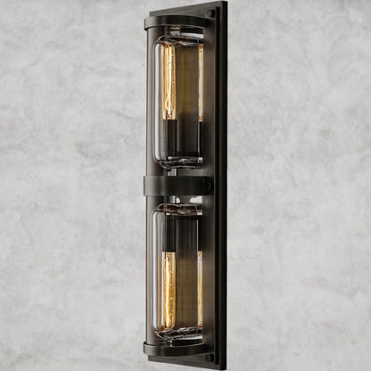 Bronze Savile Round Linear Sconce