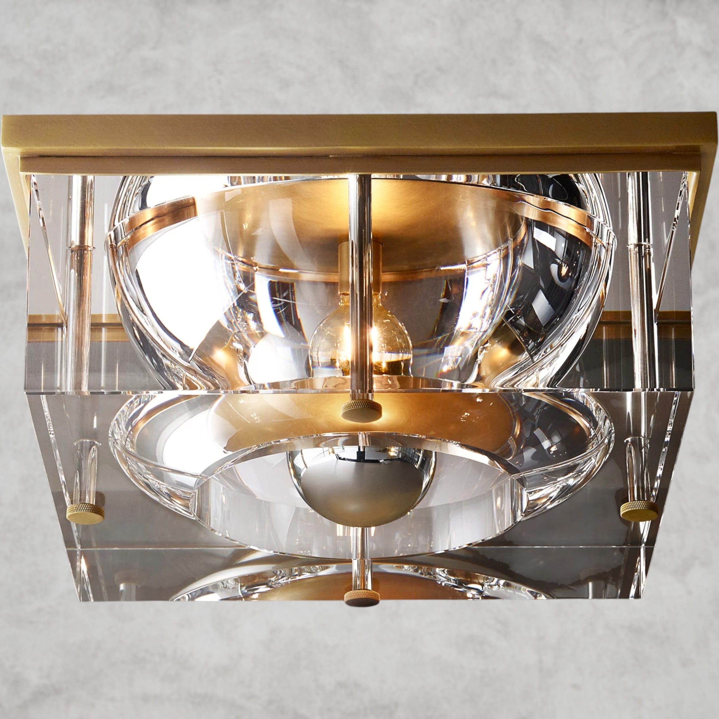 14" / Brass Savile Square Flushmount 10", 12", 14"