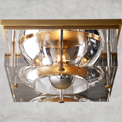 14" / Brass Savile Square Flushmount 10", 12", 14"