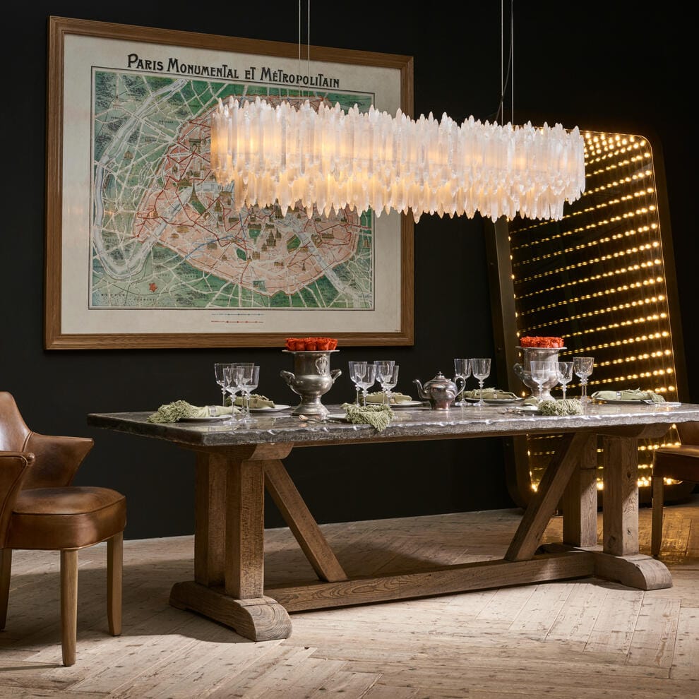 Selenite Layer Rectangular Pendant