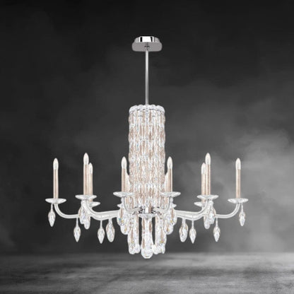 Antique Silver / Crystal Heritage Crystal Siena 10 lights Crystal Chandelier 40"