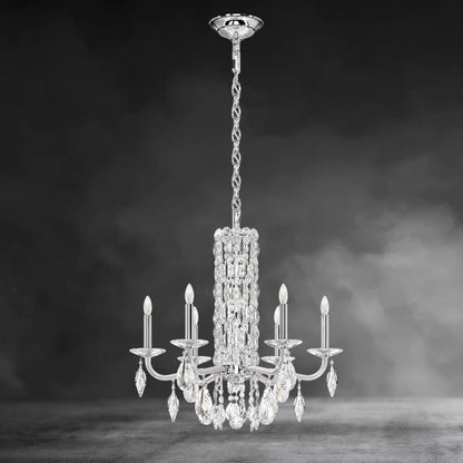 Antique Silver / Crystal Heritage Crystal Siena 6-light Crystal Chandelier 24"