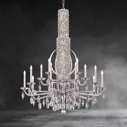 Antique Silver / Crystal Heritage Crystal Siena Crystal Chandelier 40"