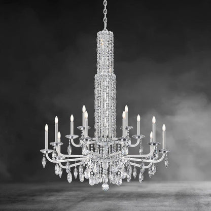 Antique Silver / Crystal Heritage Crystal Siena Crystal Chandelier 41"