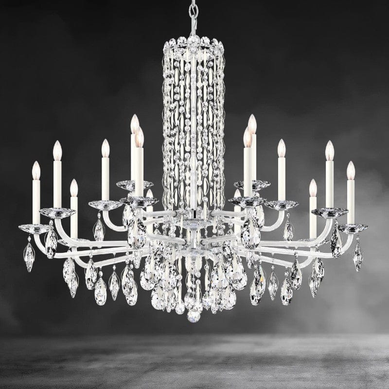 White / Crystal Heritage Crystal Siena Short Column Crystal Chandelier 41"