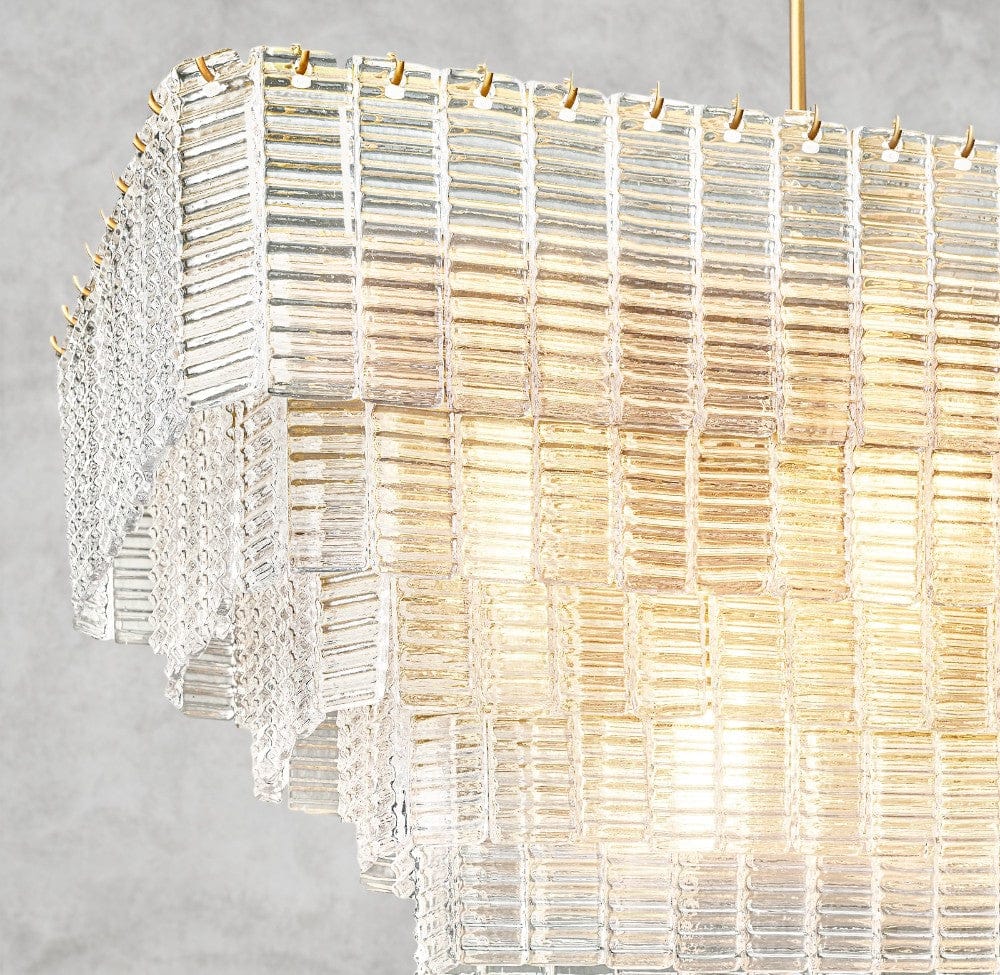 Sirene Clear Glass Rectangular Chandelier 59"