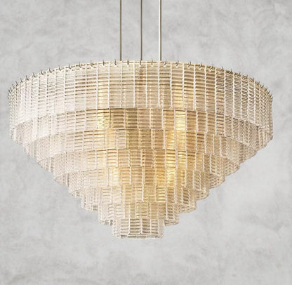 52" / Nickle Sirene Clear Glass Round Chandelier 41", 52", 65"