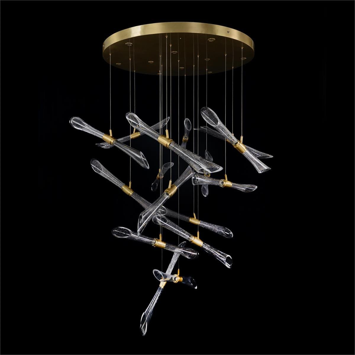 Sixteen Fluted Light Tube Chandelier