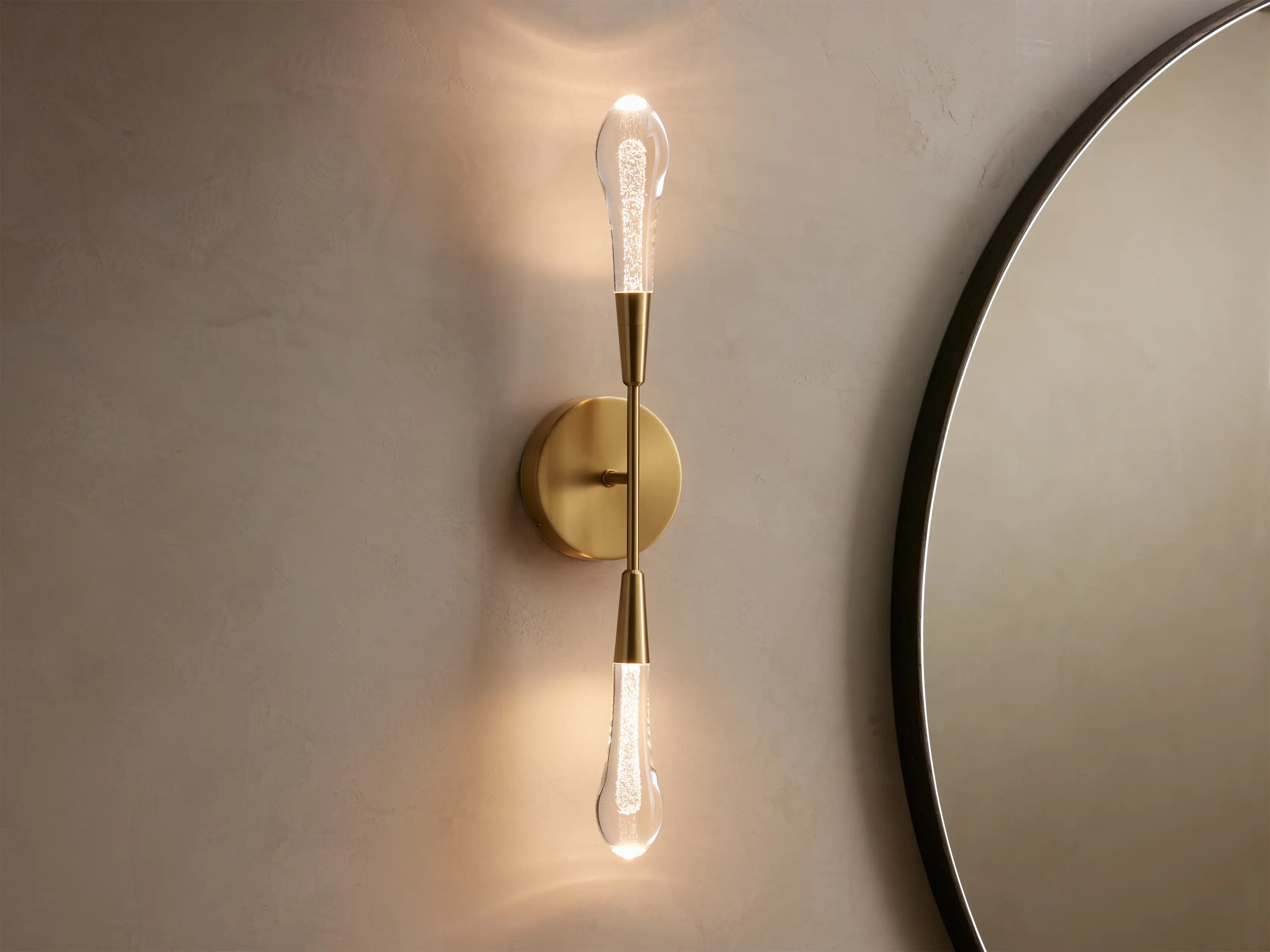 Brass Soltaire Double Sconce