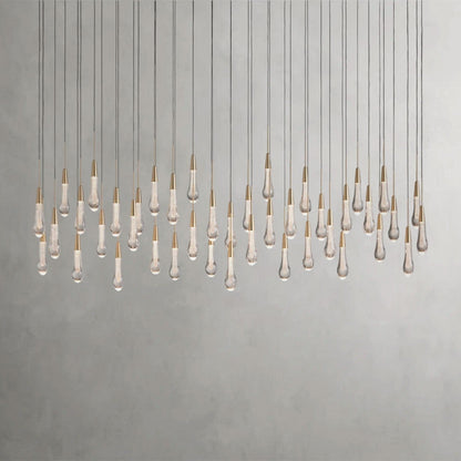 70" / Brass Soltaire Linear Chandelier 37", 50", 60", 70"